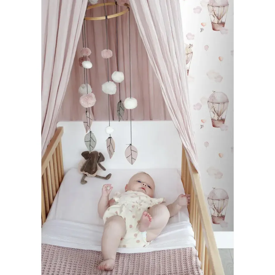 ESTAhome behang luchtballonnen licht roze en beige - 50 x 900 cm