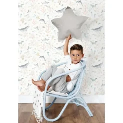 ESTAhome behang onderwaterwereld beige en vergrijsd blauw - 50 x 900 cm