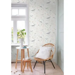 ESTAhome behang onderwaterwereld beige en vergrijsd blauw - 50 x 900 cm
