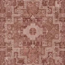 ESTAhome behang oosters kelim tapijt donker terracotta roze - 50 x 900 cm