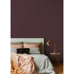 ESTAhome behang palmbladeren aubergine paars - 50 x 900 cm