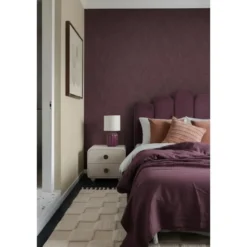 ESTAhome behang palmbladeren aubergine paars - 50 x 900 cm