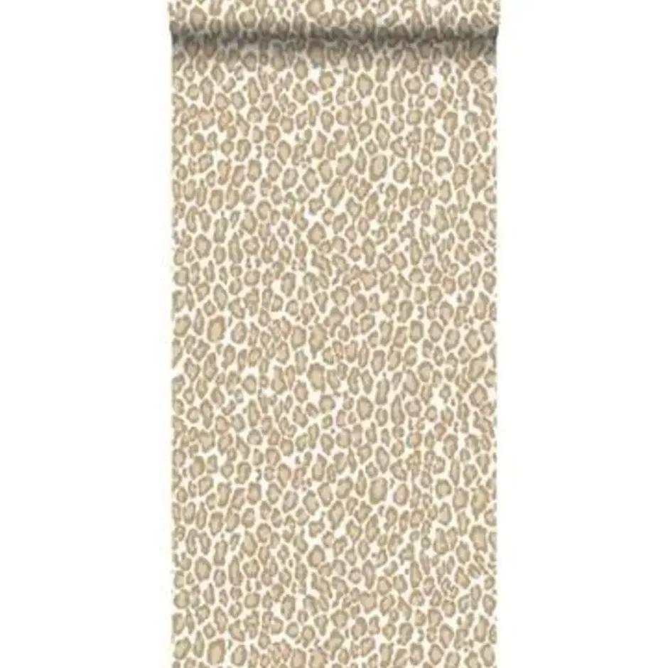 ESTAhome behang - panterprint - donker beige - 0.53 x 10.05 m