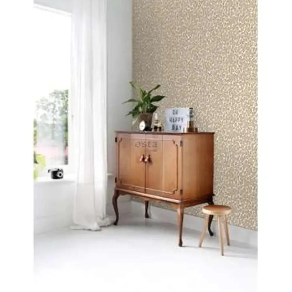 ESTAhome behang - panterprint - donker beige - 0.53 x 10.05 m