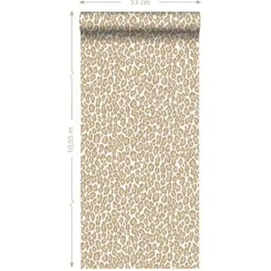 ESTAhome behang - panterprint - donker beige - 0.53 x 10.05 m