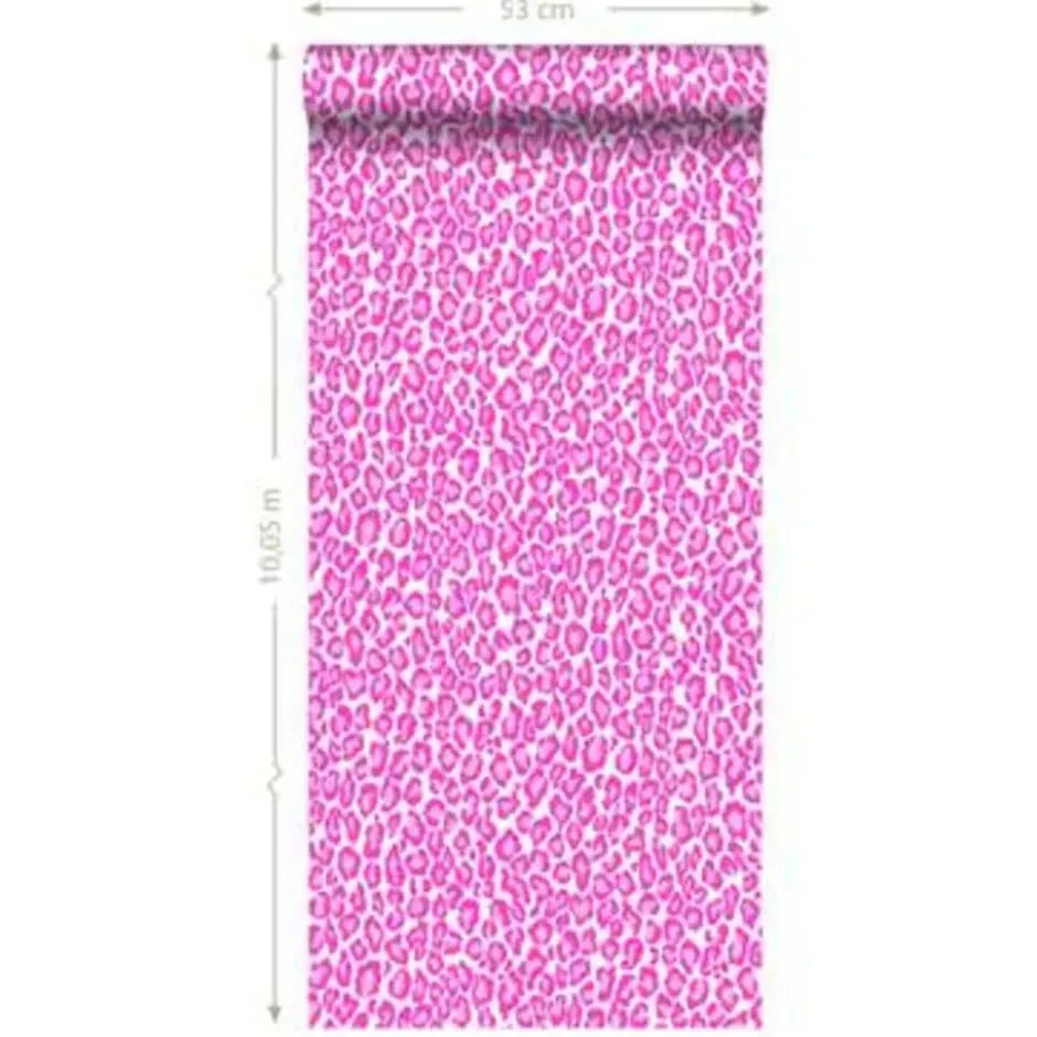 ESTAhome behang - panters - roze - 53 cm x 10,05 m