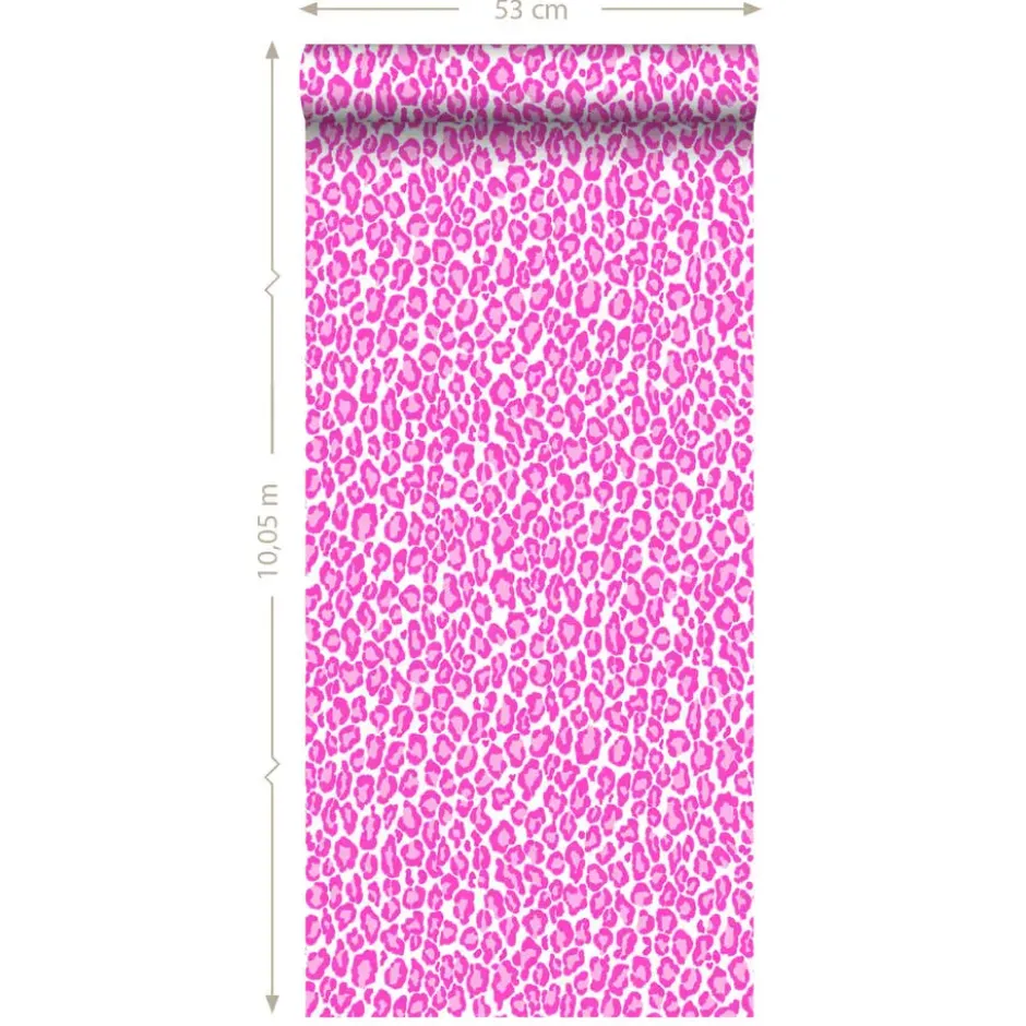 ESTAhome behang - panters - roze - 53 cm x 10,05 m
