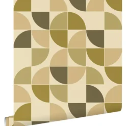 ESTAhome behang retro ornamenten olijfgroen - 50 x 900 cm