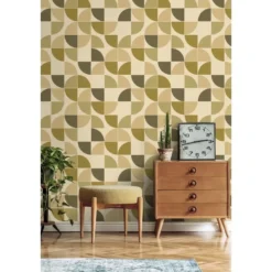 ESTAhome behang retro ornamenten olijfgroen - 50 x 900 cm