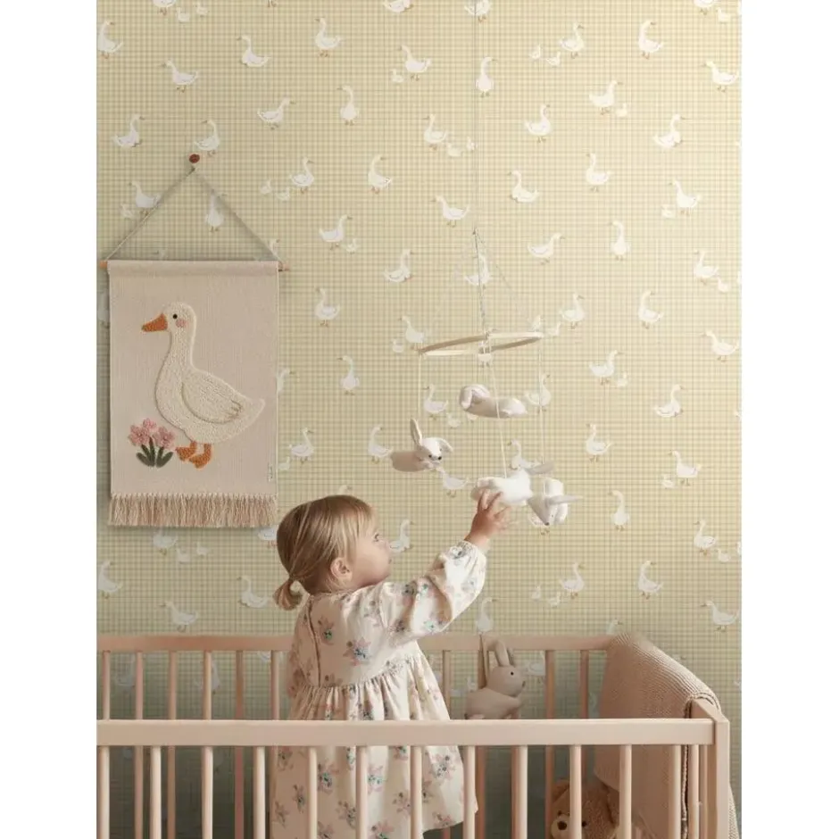 ESTAhome behang schattige ganzen geel - 50 x 900 cm