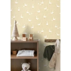 ESTAhome behang schattige ganzen geel - 50 x 900 cm