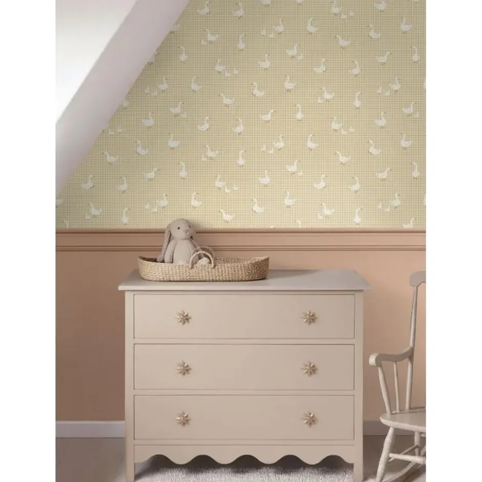 ESTAhome behang schattige ganzen geel - 50 x 900 cm