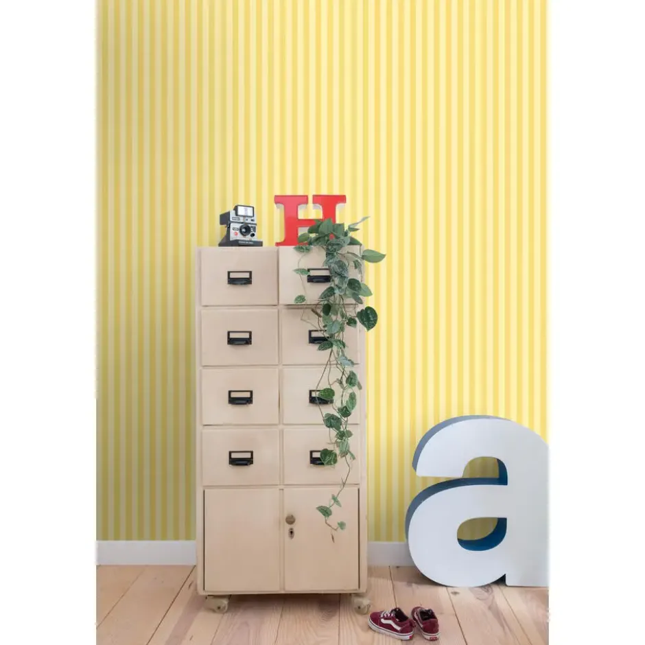 ESTAhome behang strepen geel - 50 x 900 cm