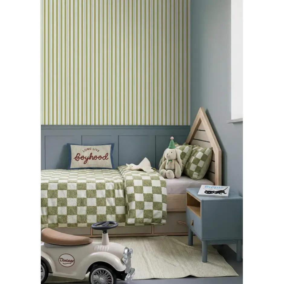 ESTAhome behang strepen groen en blauw - 50 x 900 cm