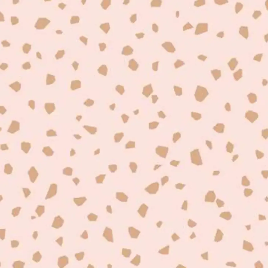 ESTAhome behang - terrazzo - zacht roze en roségoud - 0.53 x 10.05 m