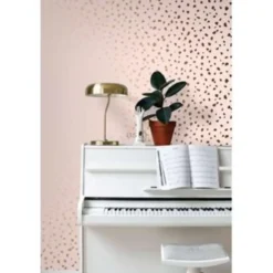 ESTAhome behang - terrazzo - zacht roze en roségoud - 0.53 x 10.05 m