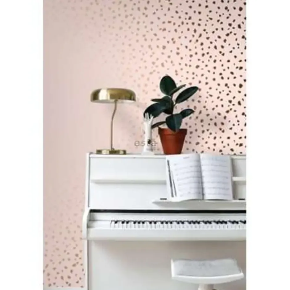 ESTAhome behang - terrazzo - zacht roze en roségoud - 0.53 x 10.05 m