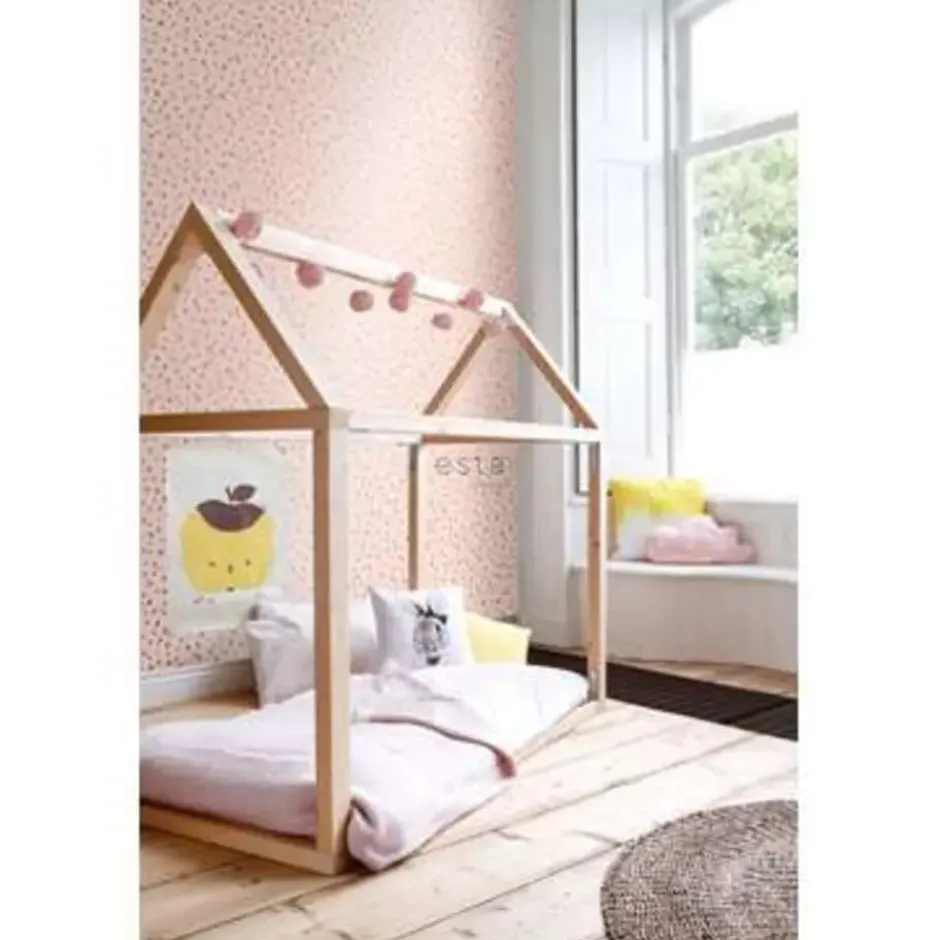 ESTAhome behang - terrazzo - zacht roze en roségoud - 0.53 x 10.05 m