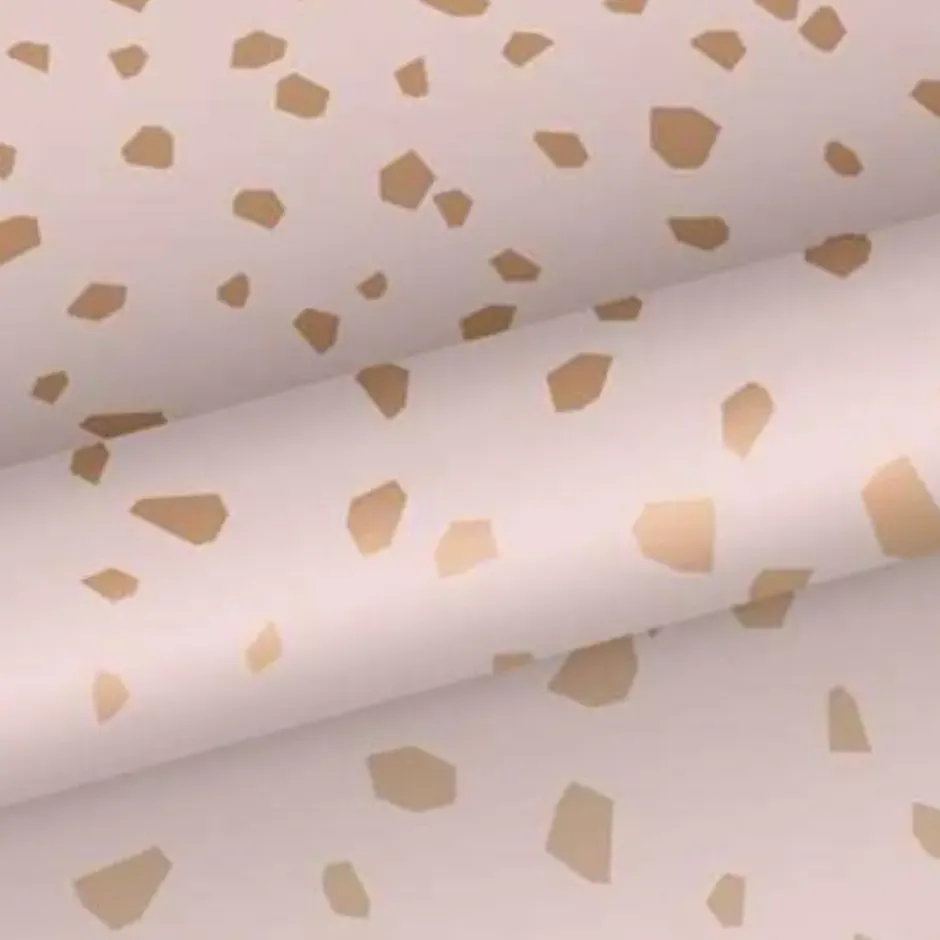 ESTAhome behang - terrazzo - zacht roze en roségoud - 0.53 x 10.05 m