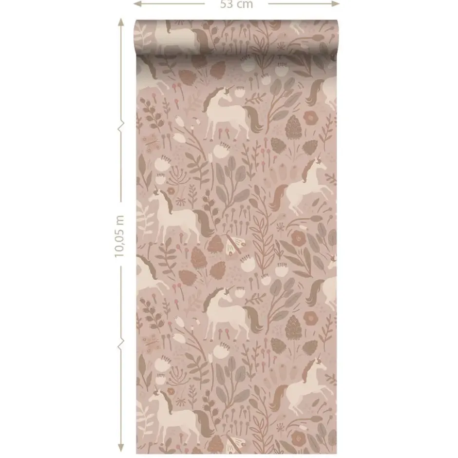 ESTAhome behang unicorns oudroze - 53 x 1005 cm
