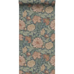 ESTAhome behang vintage bloemen vergrijsd blauw - 53 x 1005 cm