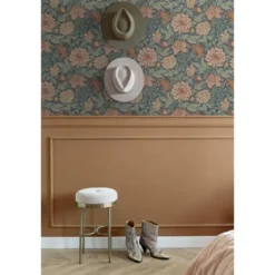 ESTAhome behang vintage bloemen vergrijsd blauw - 53 x 1005 cm