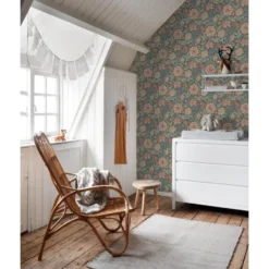 ESTAhome behang vintage bloemen vergrijsd blauw - 53 x 1005 cm