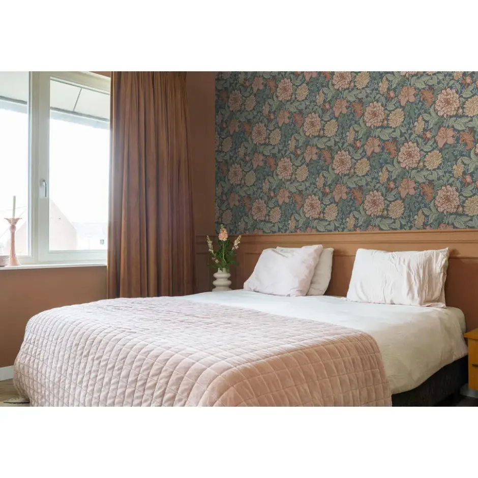 ESTAhome behang vintage bloemen vergrijsd blauw - 53 x 1005 cm