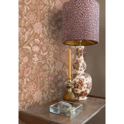 ESTAhome behang vintage bloemen bruin, terracotta en paars - 50 x 900 cm