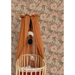 ESTAhome behang vintage bloemen oudroze, vergrijsd groen en terracotta roze