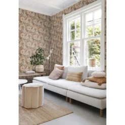 ESTAhome behang vintage bloemen oudroze, vergrijsd groen en terracotta roze