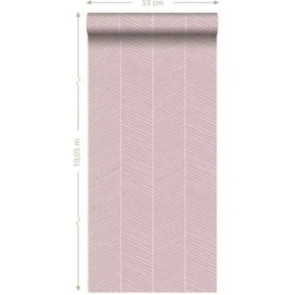 ESTAhome behang - visgraat-motief - oudroze - 0.53 x 10.05 m