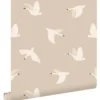 ESTAhome behang zwanen beige - 50 x 900 cm