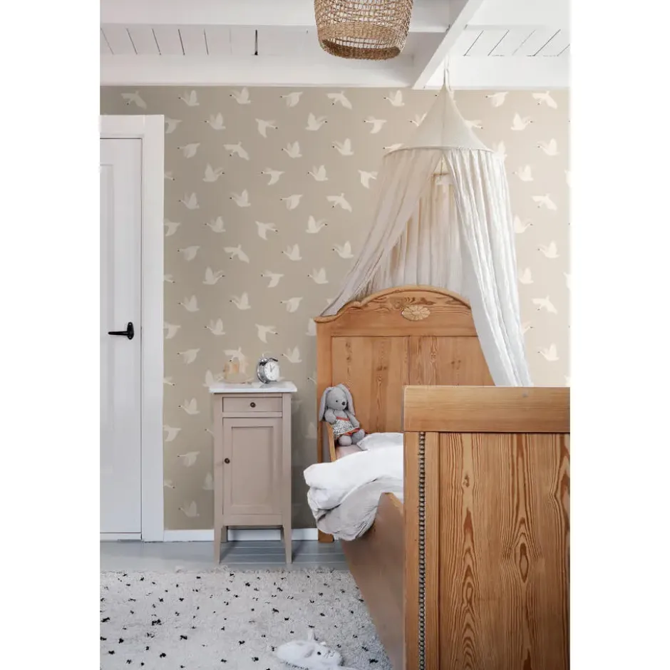 ESTAhome behang zwanen beige - 50 x 900 cm
