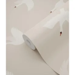 ESTAhome behang zwanen beige - 50 x 900 cm