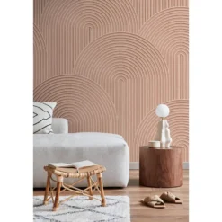 ESTAhome fotobehang 3D-motief terracotta roze - 250 x 279 cm