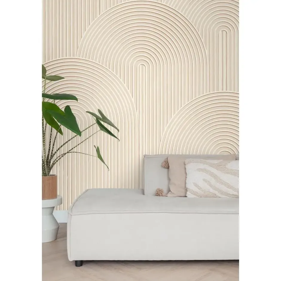 ESTAhome fotobehang 3D-motief lichtbeige - 250 x 279 cm