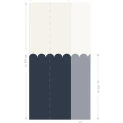ESTAhome fotobehang lambrisering donkerblauw - 100 x 279 cm