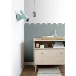ESTAhome fotobehang lambrisering vintage blauw - 100 x 279 cm