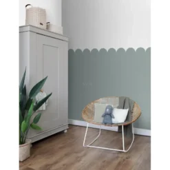 ESTAhome fotobehang lambrisering vintage blauw - 100 x 279 cm