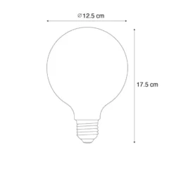 E27 3-staps dimbaar LED spiraal filament G125 4W 450 lm 3000K
