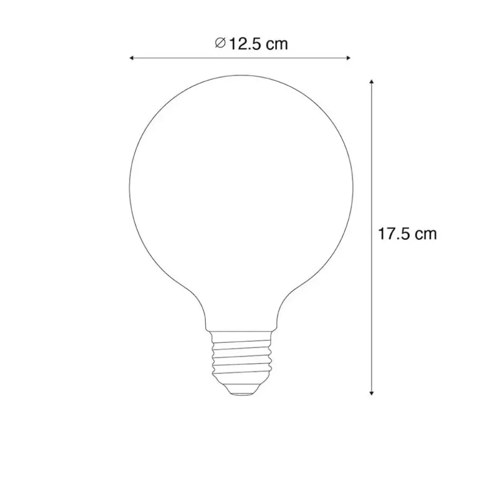 E27 3-staps dimbaar LED spiraal filament G125 4W 450 lm 3000K