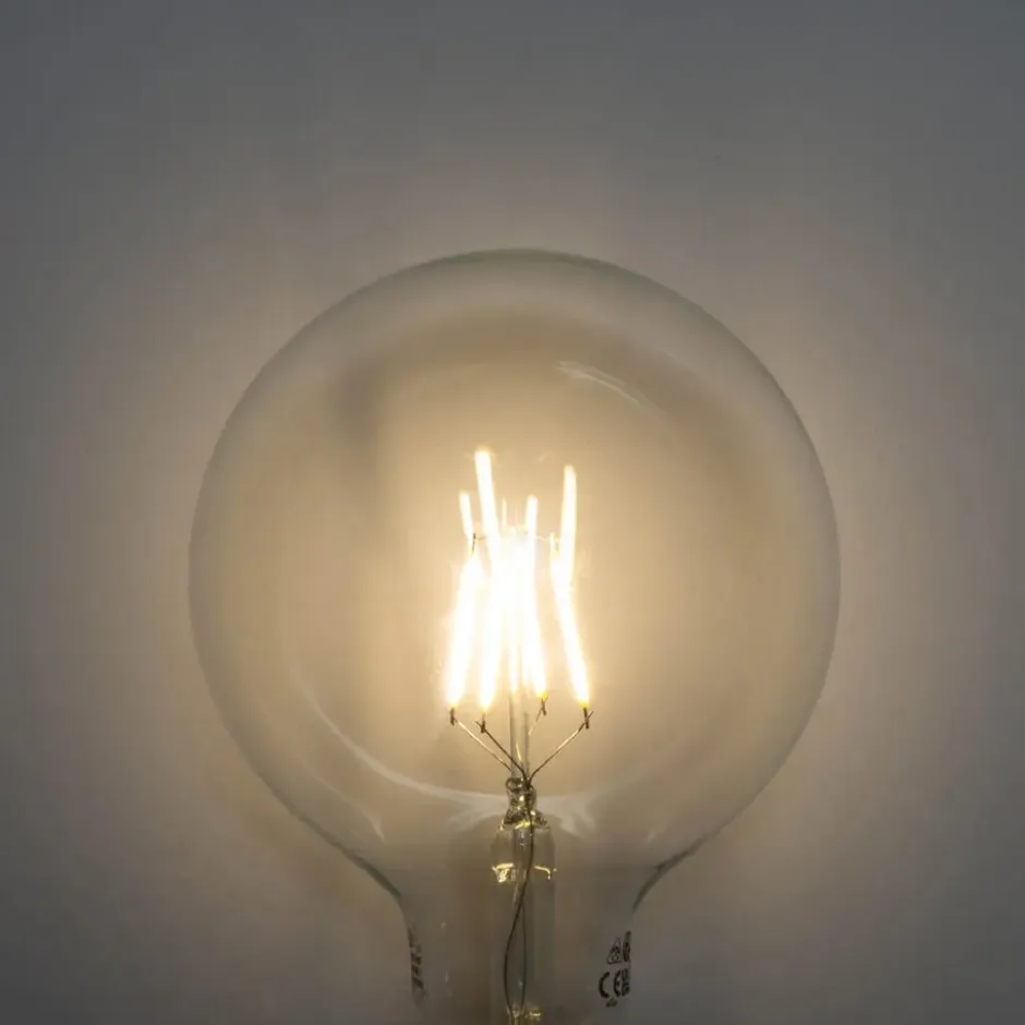 E27 3-staps dimbaar LED spiraal filament G125 4W 450 lm 3000K