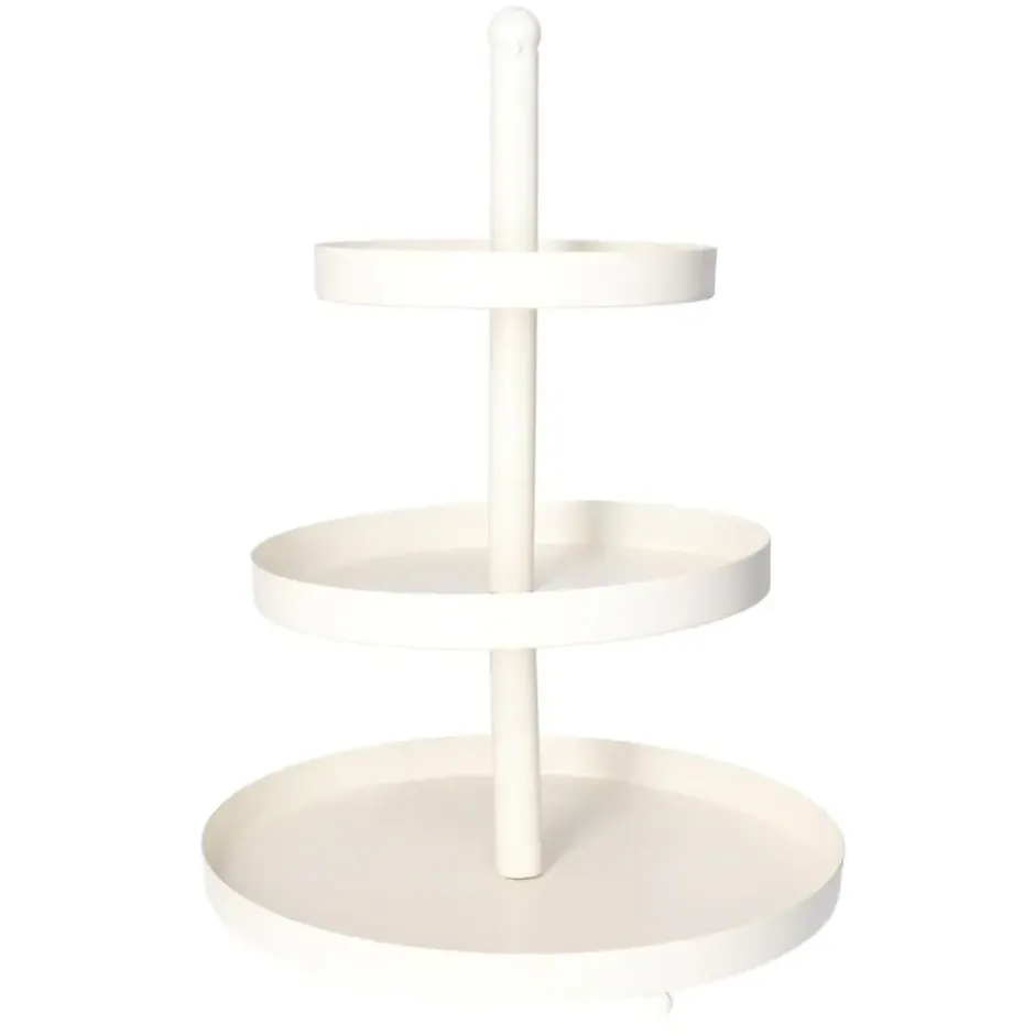 Etagere - wit - metaal - 3-laags - 30 x 55 cm - hapjes/high tea