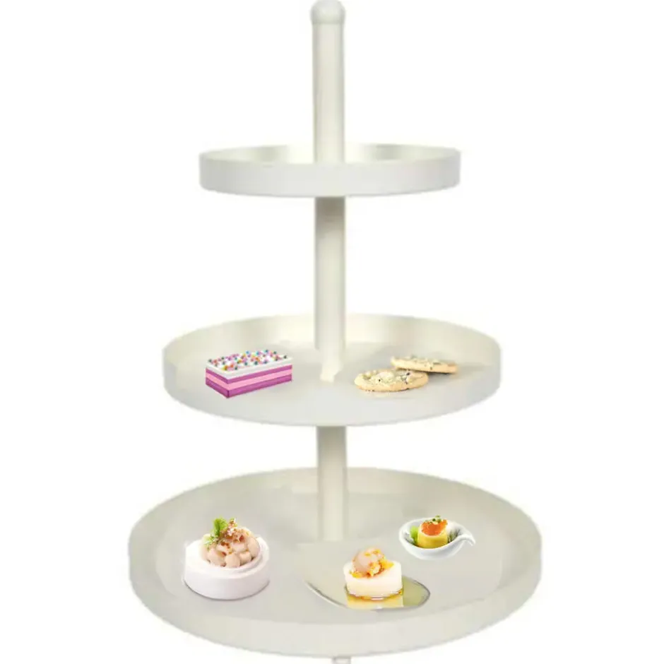 Etagere - wit - metaal - 3-laags - 30 x 55 cm - hapjes/high tea