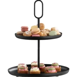 Etagère Julia - zwart metaal - 36xØ30 cm