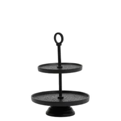 Etagère Lutek - Zwart - 2 Laags