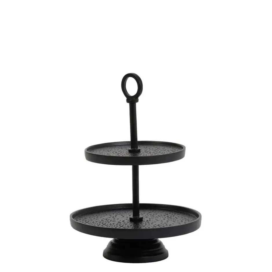 Etagère Lutek - Zwart - 2 Laags