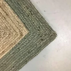Eva Interieur Vloerkleed Jute - Naturel/Groen - 140x190