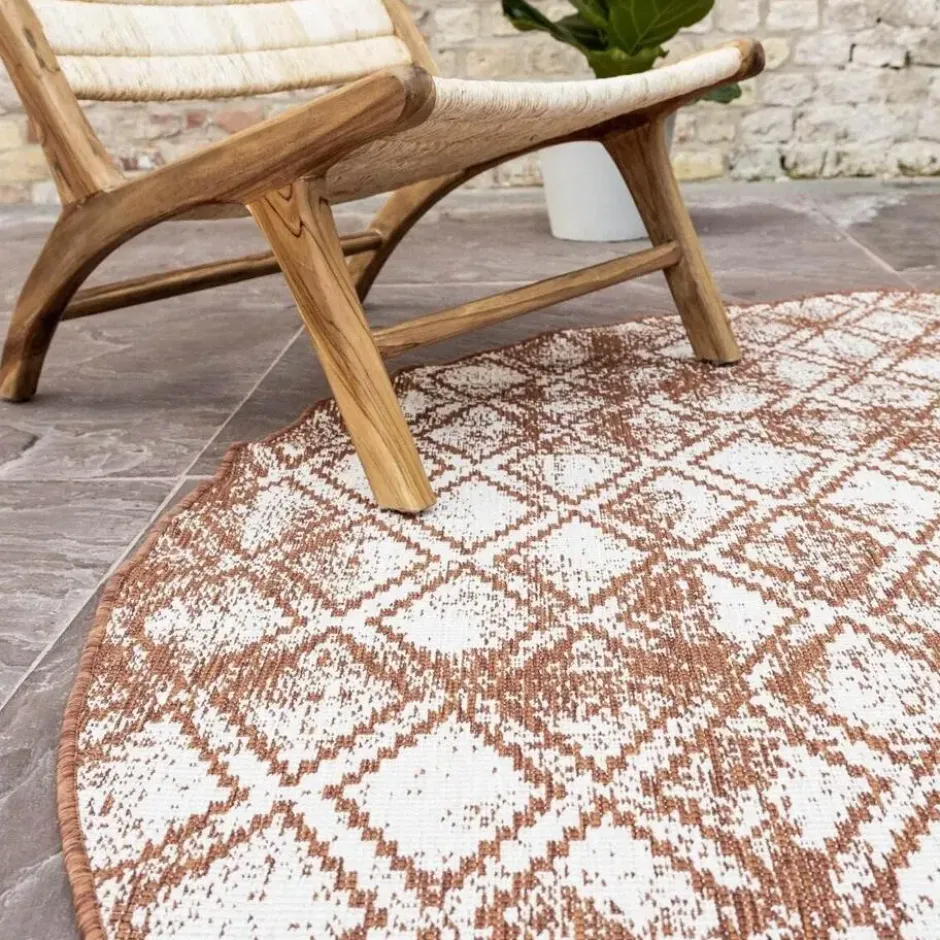 Eva Interior Buitenkleed Rond Frost - Roest - dubbelzijdig 200cm